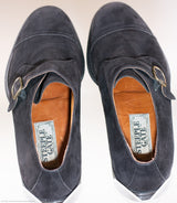 Steeple Gate Suede Monk Strap Shoes